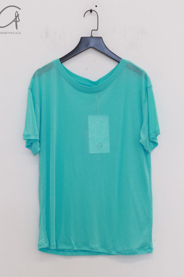 BASERANGE Classic Bamboo Fiber Bamboo Cotton Loose T-shirt Series Collection Round Neck Bottoming Shirt France BAS-TOLO-BL-SP25-LSS Turquoise TOLO-BL-000